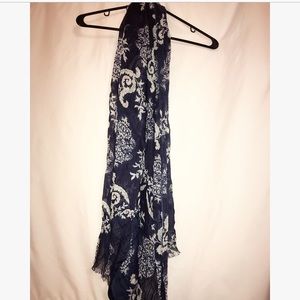 Floral/navy scarf
